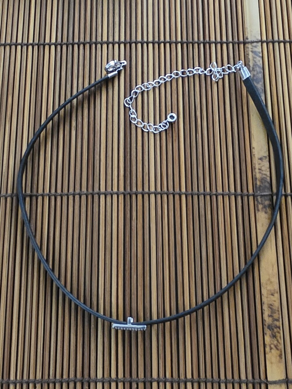 925 Silver Goshenite Leather Choker Necklace